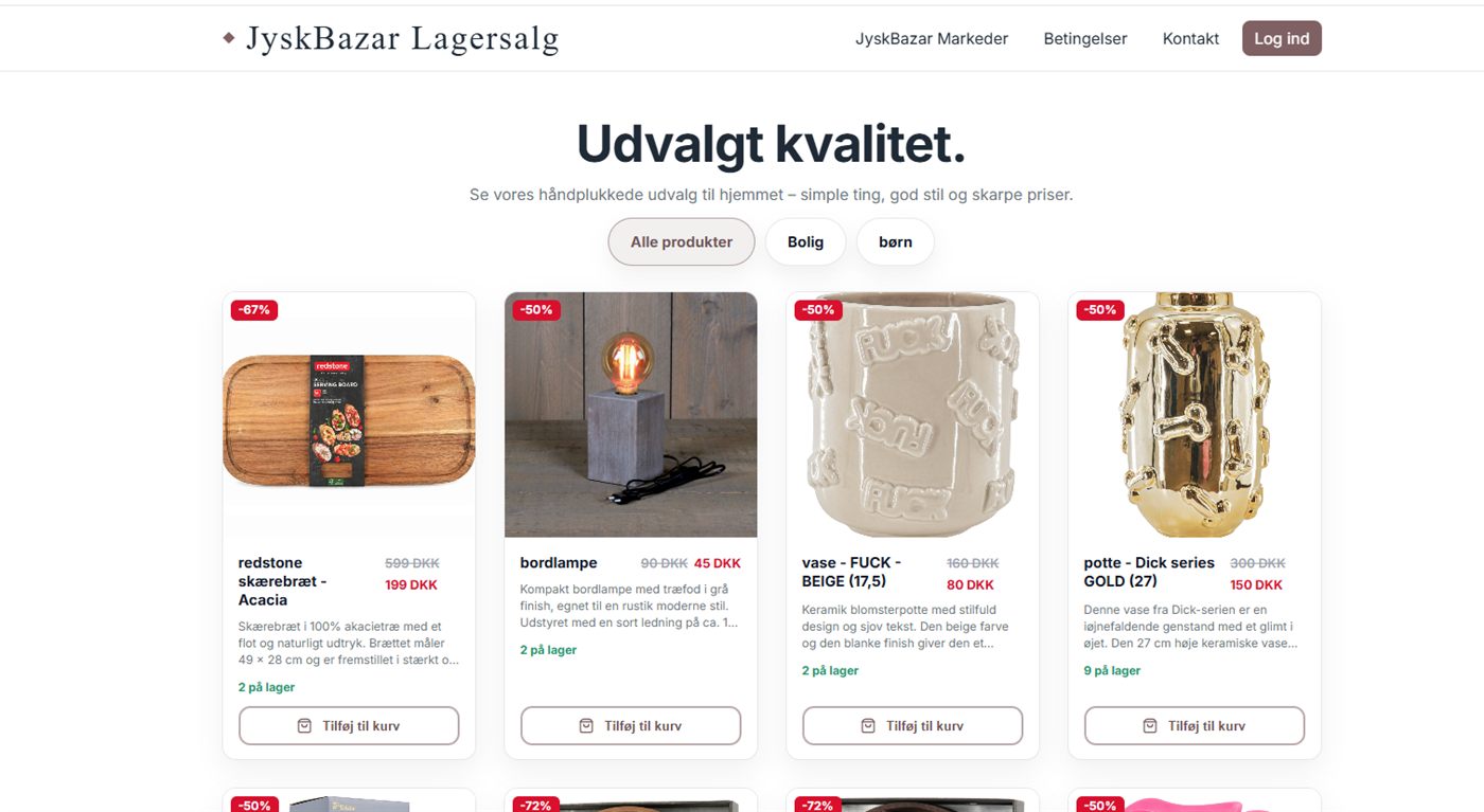 JyskBazar — Lagersalg